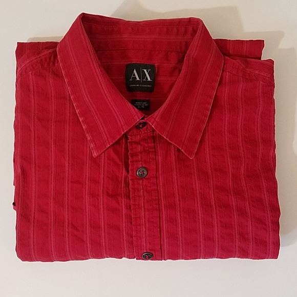 Armani Exchange A/X Red Button Down Dress Shirt XL - Picture 1 of 6